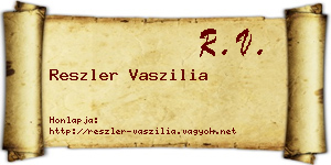 Reszler Vaszilia névjegykártya